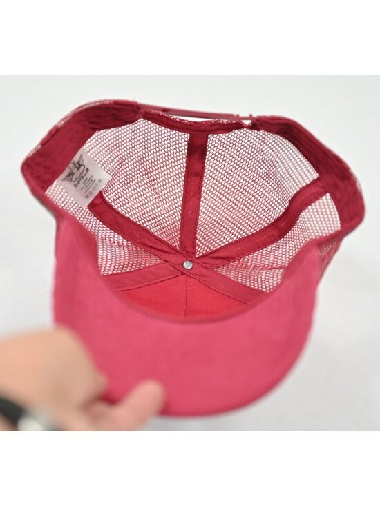 Boys Lie Corduroy Trucker Hat In Red